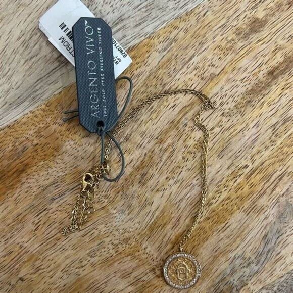 Argento Vivo Gold-Plated Evil Eye Pendant Necklace With Adjustable Chain - Picture 7 of 7